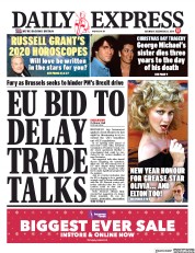 Daily Express () Newspaper Front Page for 28 December 2019