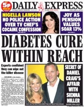 Daily Express () Newspaper Front Page for 28 January 2014