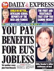 Daily Express () Newspaper Front Page for 28 January 2016
