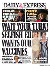 Daily Express () Newspaper Front Page for 28 January 2021