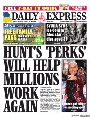 Daily Express () Newspaper Front Page for 28 January 2023