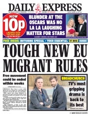 Daily Express () Newspaper Front Page for 28 February 2017