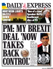 Daily Express () Newspaper Front Page for 28 February 2023