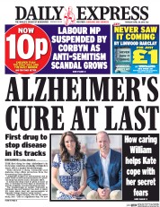 Daily Express () Newspaper Front Page for 28 April 2016