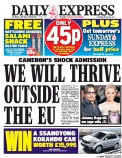 Daily Express () Newspaper Front Page for 28 May 2016