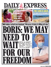 Daily Express () Newspaper Front Page for 28 May 2021