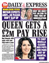 Daily Express () Newspaper Front Page for 28 June 2013