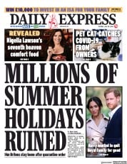 Daily Express () Newspaper Front Page for 28 July 2020