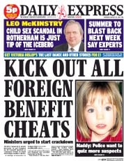 Daily Express () Newspaper Front Page for 28 August 2014