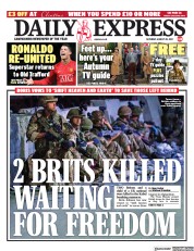 Daily Express () Newspaper Front Page for 28 August 2021