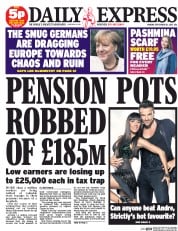 Daily Express () Newspaper Front Page for 28 September 2015