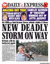 Daily Express () Newspaper Front Page for 29 October 2013