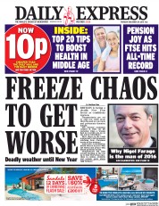 Daily Express () Newspaper Front Page for 29 December 2016