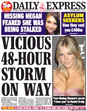 Daily Express () Newspaper Front Page for 29 January 2014