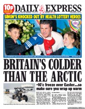 Daily Express () Newspaper Front Page for 29 March 2013