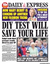 Daily Express () Newspaper Front Page for 29 May 2013
