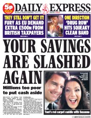 Daily Express () Newspaper Front Page for 29 May 2014