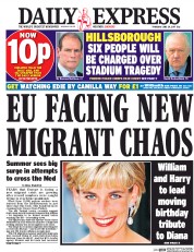 Daily Express () Newspaper Front Page for 29 June 2017