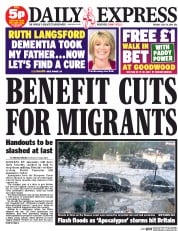 Daily Express () Newspaper Front Page for 29 July 2014