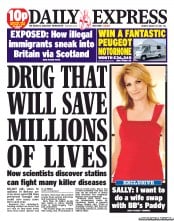 Daily Express () Newspaper Front Page for 29 August 2011