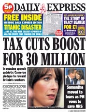 Daily Express () Newspaper Front Page for 2 October 2014