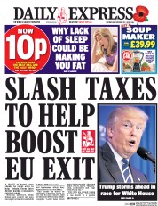 Daily Express () Newspaper Front Page for 2 November 2016