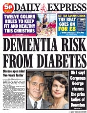 Daily Express () Newspaper Front Page for 2 December 2014