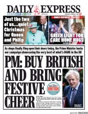 Daily Express () Newspaper Front Page for 2 December 2020