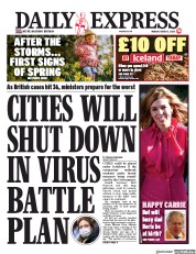 Daily Express () Newspaper Front Page for 2 March 2020