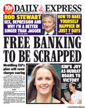 Daily Express () Newspaper Front Page for 2 July 2013