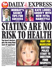 Daily Express () Newspaper Front Page for 2 July 2014