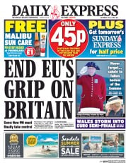 Daily Express () Newspaper Front Page for 2 July 2016