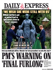 Daily Express () Newspaper Front Page for 2 July 2021
