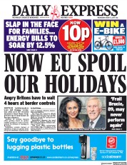 Daily Express () Newspaper Front Page for 2 August 2017