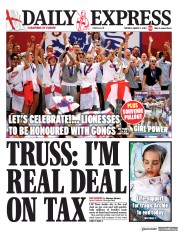 Daily Express () Newspaper Front Page for 2 August 2022