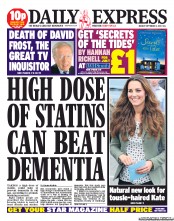 Daily Express () Newspaper Front Page for 2 September 2013