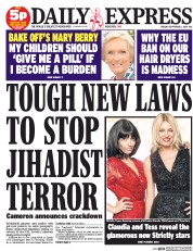 Daily Express () Newspaper Front Page for 2 September 2014