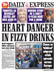 Daily Express () Newspaper Front Page for 2 September 2015