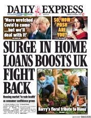 Daily Express () Newspaper Front Page for 2 September 2020