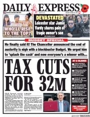 Daily Express () Newspaper Front Page for 30 October 2018