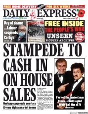 Daily Express () Newspaper Front Page for 30 October 2020