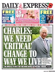 Daily Express () Newspaper Front Page for 30 October 2021
