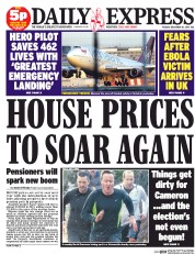 Daily Express () Newspaper Front Page for 30 December 2014