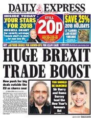 Daily Express () Newspaper Front Page for 30 December 2017