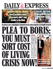 Daily Express () Newspaper Front Page for 30 December 2021