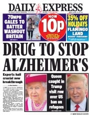 Daily Express () Newspaper Front Page for 30 January 2017