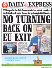 Daily Express () Newspaper Front Page for 30 March 2017