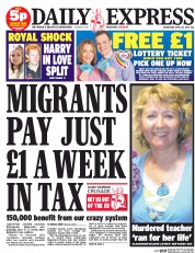 Daily Express () Newspaper Front Page for 30 April 2014
