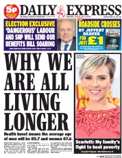 Daily Express () Newspaper Front Page for 30 April 2015