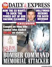 Daily Express () Newspaper Front Page for 30 May 2013
